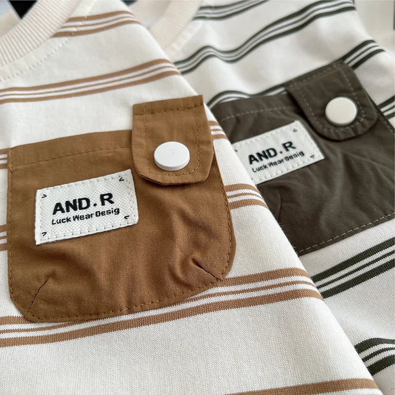 Kidsclick Kids’ Striped T-Shirt & Shorts Set – Summer 2-Piece Casual Outfit (Ages 0-5 Years)