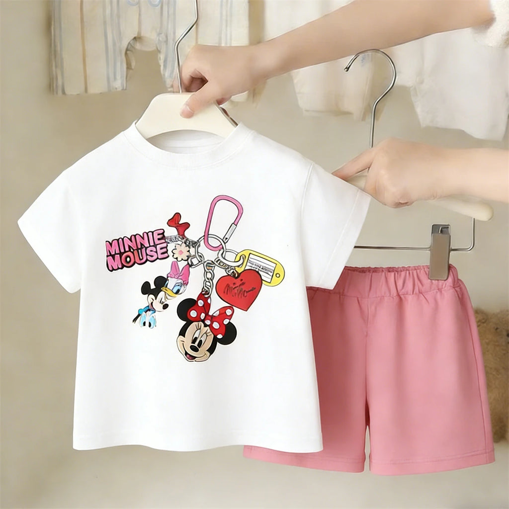 Kidsclick Kids’ Mickey Mouse T-Shirt & Shorts Set – Summer 2-Piece Casual Outfit (Boys & Girls)