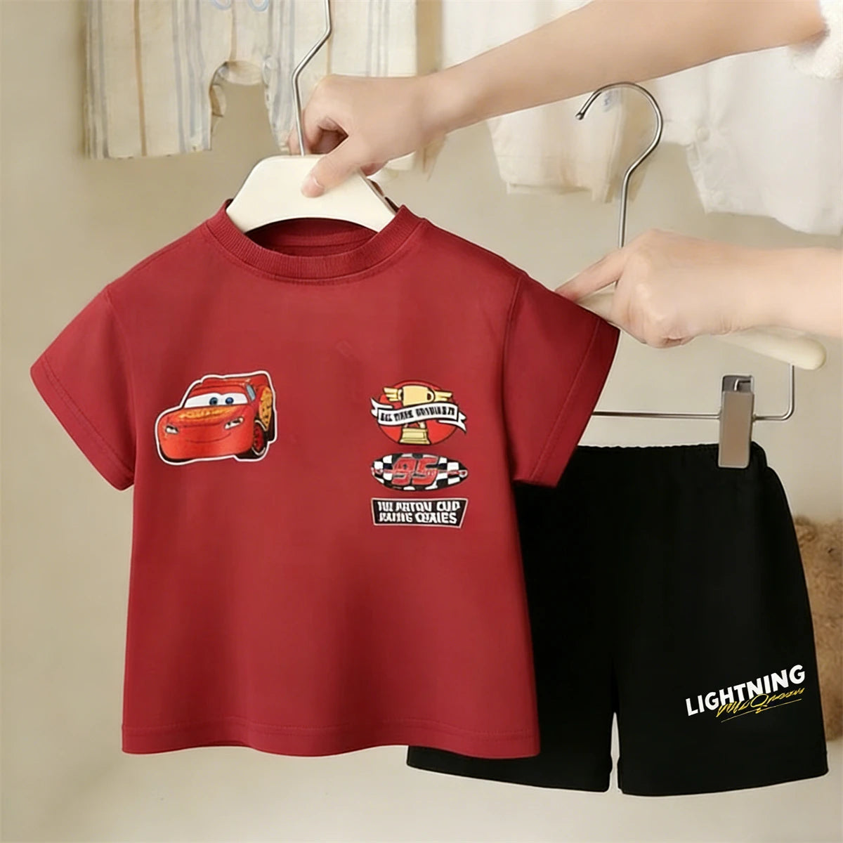 Kidsclick Kids’ Mickey Mouse T-Shirt & Shorts Set – Summer 2-Piece Outfit (Green Tee & Black Shorts)