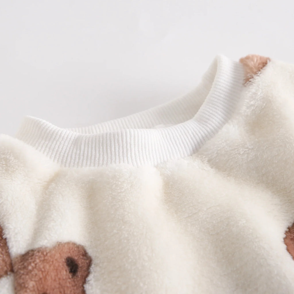 Sanlutoz Cute Animals Warm Little Kids Clothing Sets Long Sleeve Tops + Trousers 2Pcs Winter