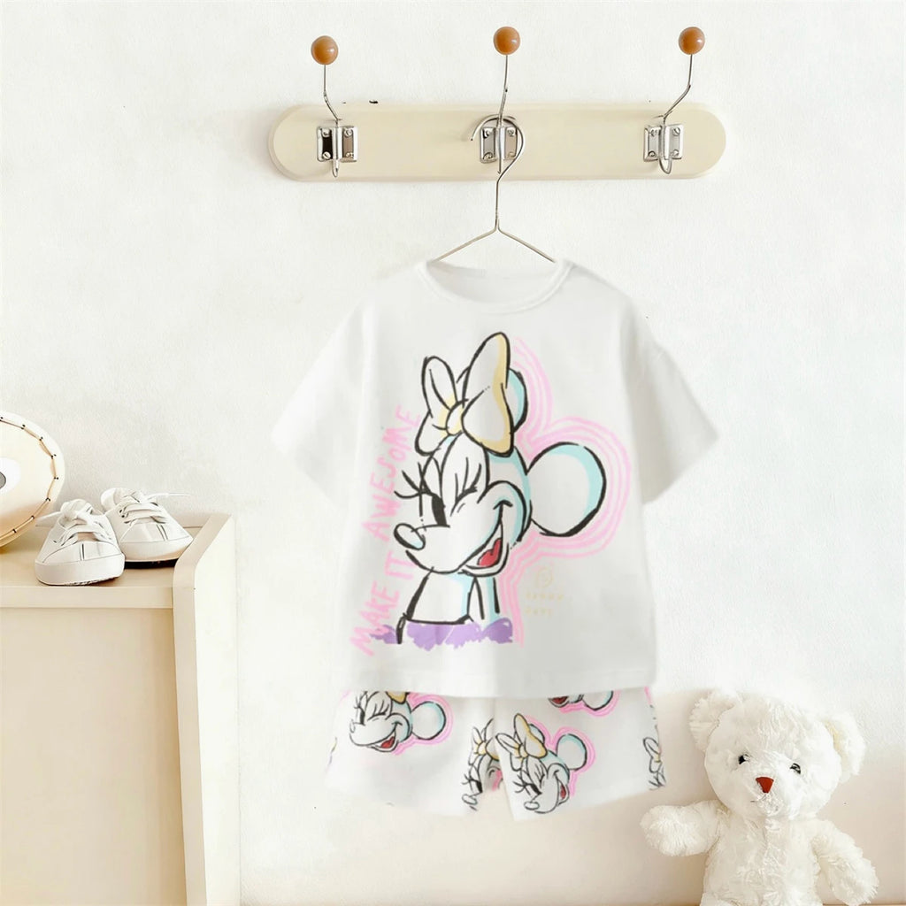 Child Costume Short-sleeved Outfits 1-7Age Boys And Girls Summer Clothing Popular Wear Cute T Shirt All-match Shorts Outer Wear