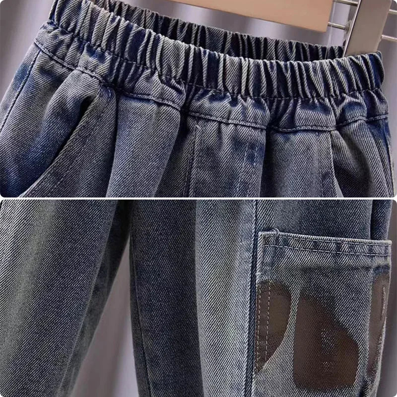 Kidsclick Boys’ Letter Print Sweatshirt & Pants Set – Spring/Autumn 2-Piece Casual Outfit (Ages 1-8 Years)