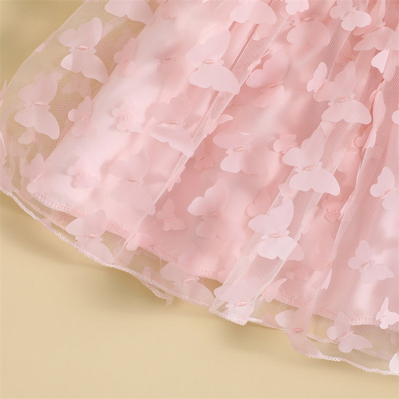 Kidsclick Baby Girl Butterfly Tulle Princess Dress – Puff Sleeve Summer Party Dress
