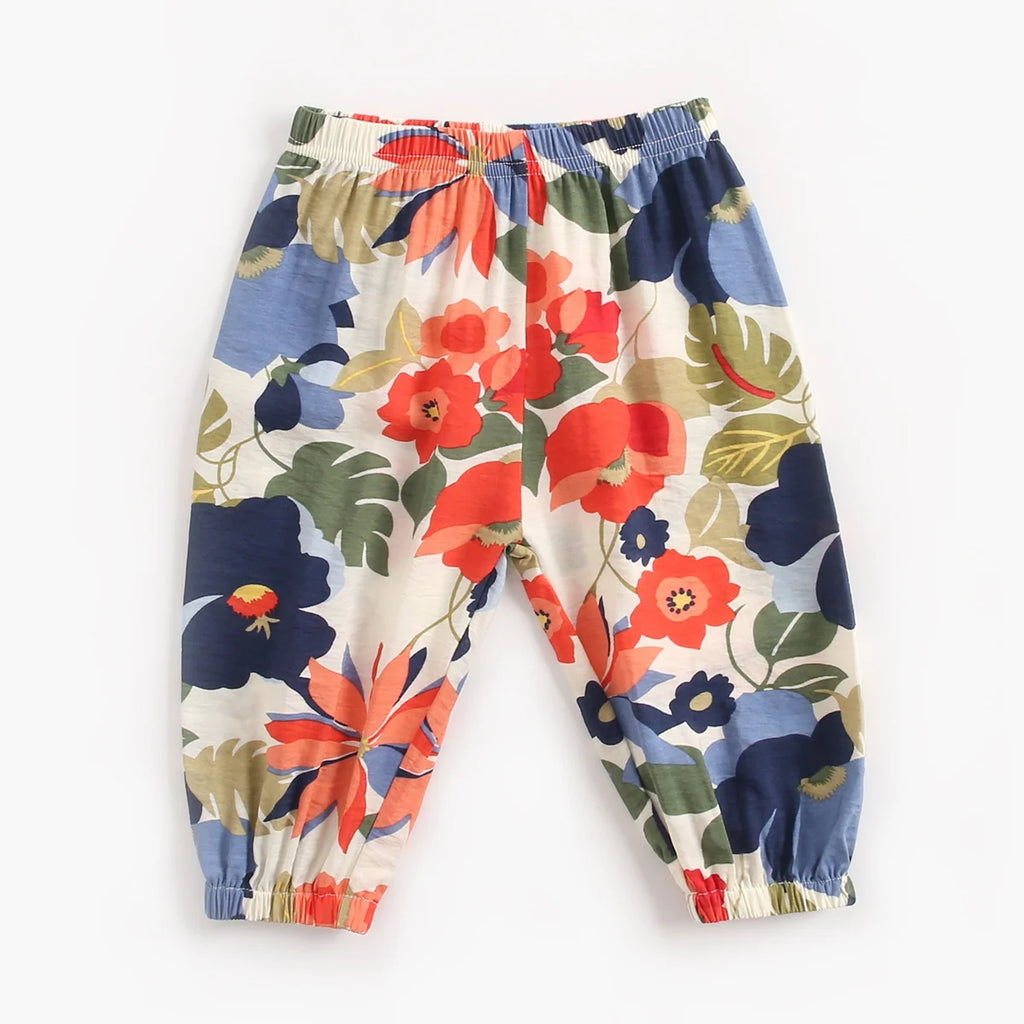 Fashion Flower Summer Children Sets Cotton Infants Girls Princess Clothes 2Pcs