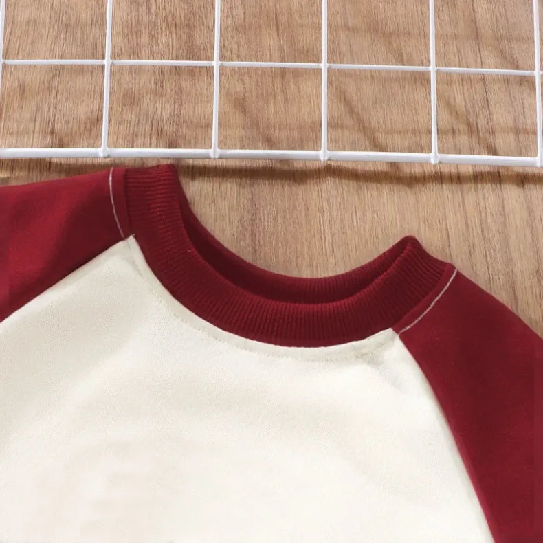 MARVEL Fashion Cartoon Print Boys Spliced Sweatshirt 2-piece Sets Kids O Neck Hoodies and Long Pant 2pcs Set Kids Sport Clothes